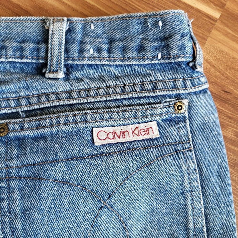 Vintage 80s Mom Jeans Calvin Klein 35x30 High Waisted Med Wash 38 USA Denim - Picture 9 of 16